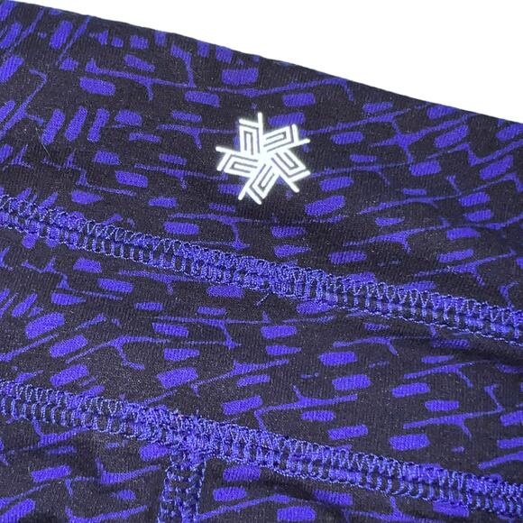 Tek Gear Purple Black Geometric Print Capri Leggings Athletic Compression Small - Picture 8 of 16